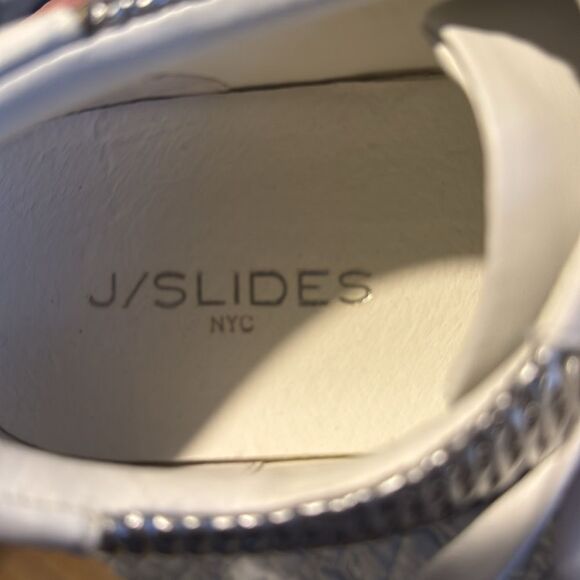 J/Slides Hilton Laser Metallic Low Cut Leather Sneakers Size 7 1/2 - Picture 9 of 10